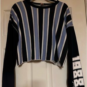 Juicy Couture Cropped Striped Hoodie